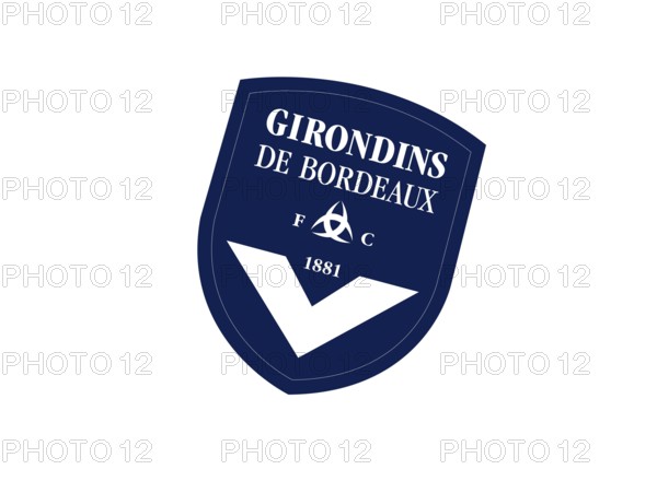 Rotated to right, Girondins Bordeaux logo, Soccer, Logo