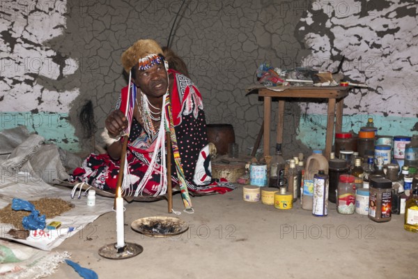 Xhosa medicine man, Xhosa Wish Doctor, Wild Coast, Eastern Cape, South Africa, Africa