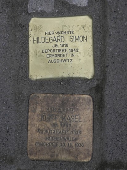 Stolpersteine freshly laid by the artist Gunter Demnig on 11/11/2021 in Magdeburg, Stolpersteine freshly laid by the artist Gunter Demnig on 11/11/2021 in Magdeburg