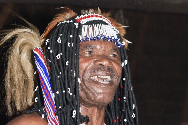 Xhosa medicine man, Xhosa Wish Doctor, Wild Coast, Eastern Cape, South Africa, Africa