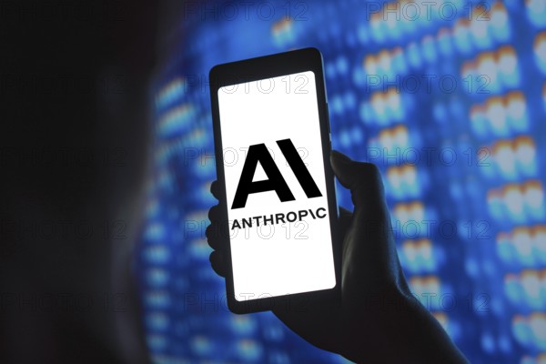 April 12, 2024, Brazil. In this photo illustration, the Anthropic logo is displayed on a smartphone screen
