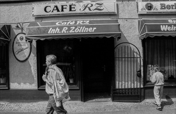 Germany, Berlin, 26 June 1991, Café RZ, (owned by R. Zöllner), in Große Hamburger Straße, Europe