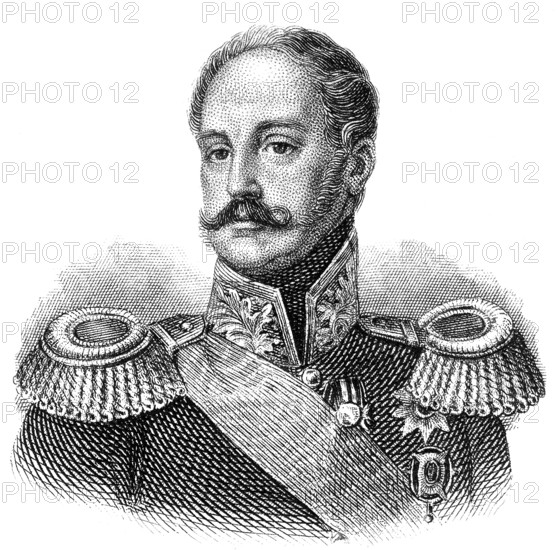 Portrait of Nicholas I, 1796 - 1855, Emperor of Russia, King of Poland and Grand Duke of Finland, Portrait von Nikolaus I. Pawlowitsch, 1796 - 1855, als Nikolaus I. Kaiser von Russland und König von Polen