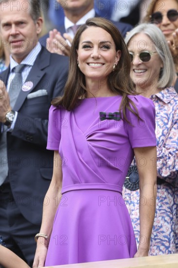 Catherine, Princess of Wales in the Royal Box at the 2024 Wimbledon Championships, London, England, United Kingdom, Europe