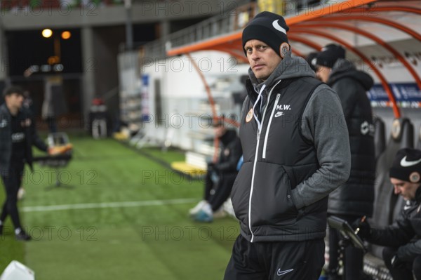 LUBIN, POLAND - NOVEMBER 22, 2024: Football match Polish PKO Ekstraklasa between KGHM Zaglebie Lubin vs Motor Lublin. Marcin Wlodarski head coach of Zaglebie.