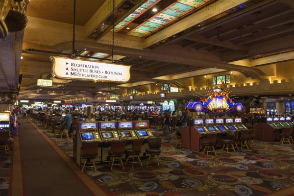 Slot machines in the casino in Las Vegas, USA, North America