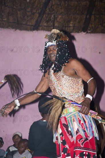 Xhosa medicine man, Xhosa Wish Doctor, Wild Coast, Eastern Cape, South Africa, Africa
