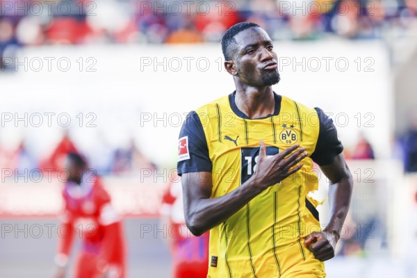 Germany: Soccer 1st Bundesliga, Matchday 20 - 1. FC Heidenheim vs. Borussia Dortmund - Voith-Arena Heidenheim: Mikkel KAUFMANN Borussia Dortmund just scored the 1 - 0, 1.FC Heidenheim