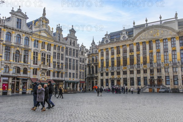 Facades of the Grand Place in Brussels, Belgium, Europe