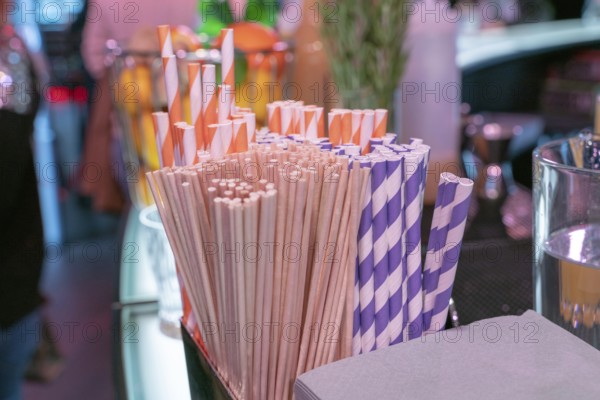 Frankfurt, Germany. 11th Feb 2019. Eco-friendly paper straws at Ambiente trade fair 2019
