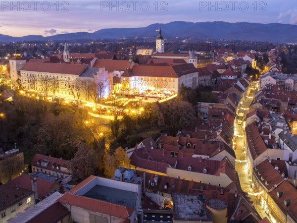 Zagreb at the advent market in winter