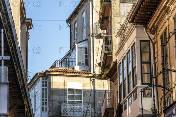 Street View of Residential Houses in Pontevedra, Galicia - Spain