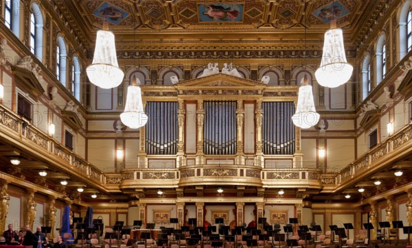The Goldener Saal (Golden Hall) concert hall of Wiener Musikverein. Vienna Austria