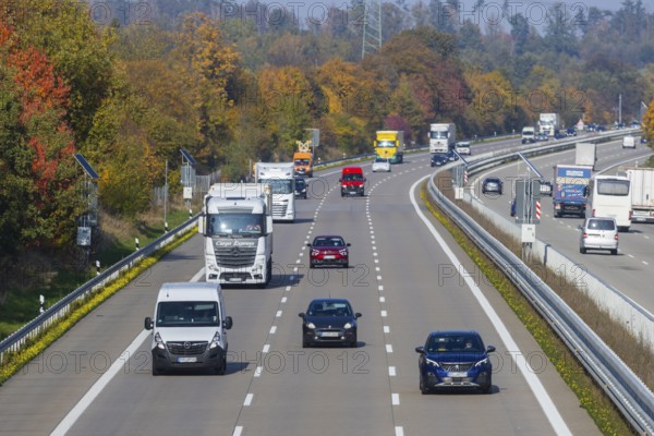 Traffic on the A4 federal motorway, A4 federal motorway, Frankenberg, Saxony, Germany, Europe