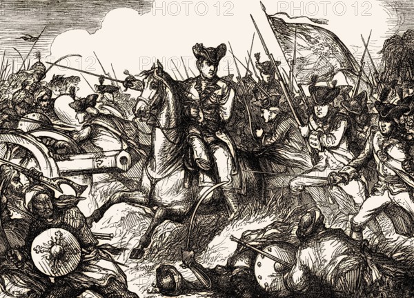 Major-General Robert Clive, Battle of Plassey, Seven Years' War, 23 June 1757, From British Battles on Land and Sea, by James Grant