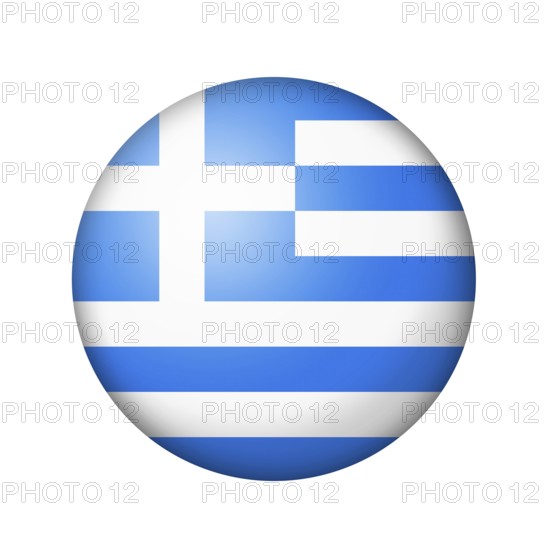 The Greek flag. Round matte icon. Isolated on white background