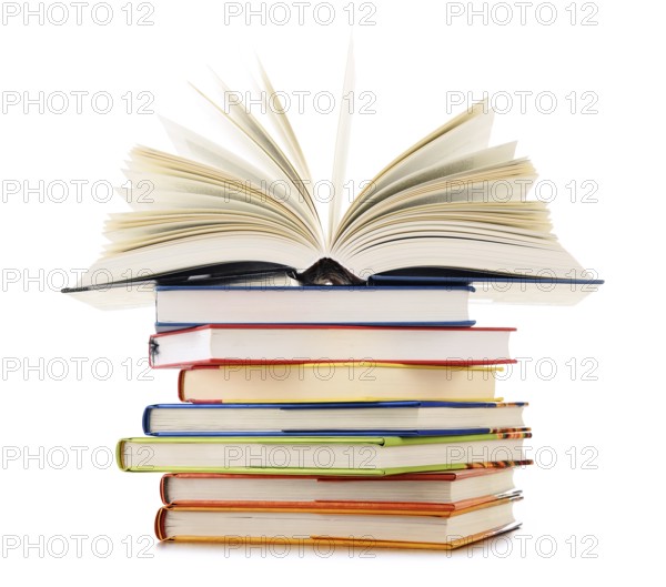 Stack of books isolated on white background