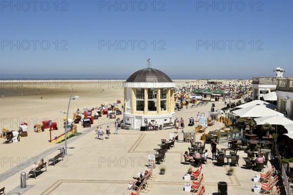 Music pavilion on the Wandelbahn on the beach, Borkum, East Frisian Island, East Frisia, Lower Saxony, Germany, Europe