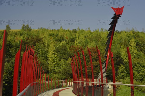 Dragon Bridge, Hoppenbruch slagheap, Hoheward Landscape Park, Herten, Ruhr Area, North Rhine-Westphalia, Germany, Europe