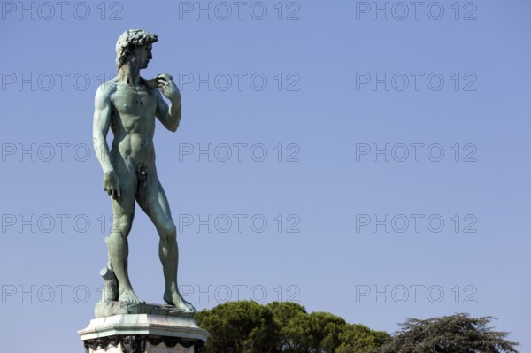 Statue of David, located in Micheal Angelo Park Florence, Italy, Europe