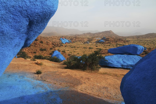 Fantasy Landscape Painted Rocks near Tafraoute in Antiatlas Morocco