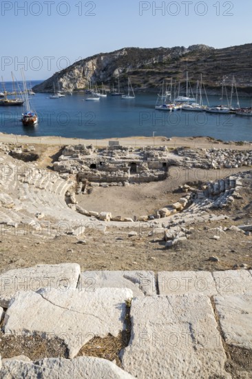 Boats in Knidos, Mugla, Turkey, Asia