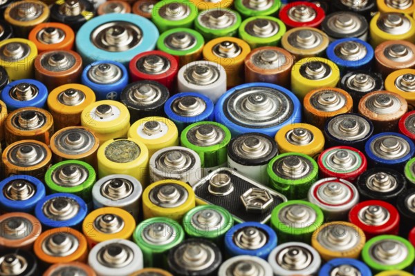 High view battery pollution waste. High resolution photo
