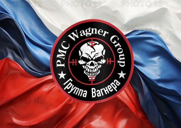Logo of the Wagner Group by Yevgeny Prigozhin on Russian national colours, AI generated
