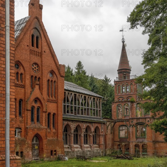 Sokolowsko, Poland - 18 September, 2021: view of the ruins of the sanatorium and health spa in Sokolowsko