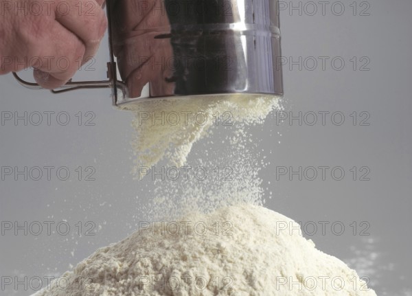 Sifted Flour against Grey Background