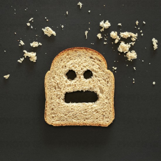 Top view bread expressing feeling