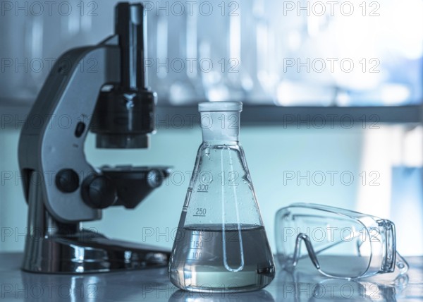 Laboratory glassware microscope arrangement. Resolution and high quality beautiful photo