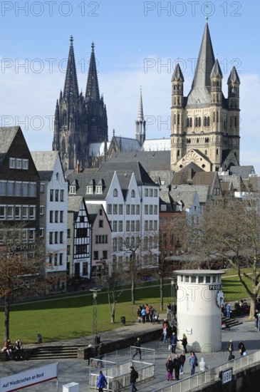 Cologne Old Town with Rhine bank promenade