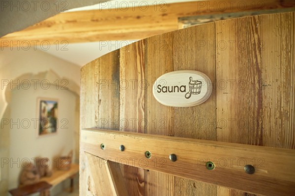 Spa, relaxation and healthcare in finnish wooden sauna room