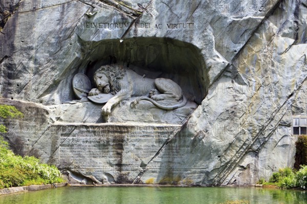Dying Lion Monument, Glacier Garden, Lucerne, Switzerland, Europe