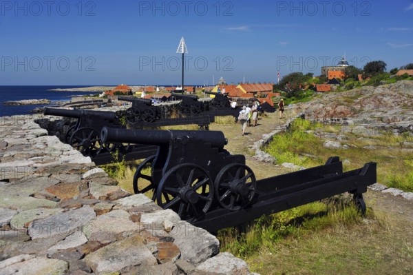 Fortress with cannons, Pea Islands, Bastion, Christianso Island, Denmark, Europe
