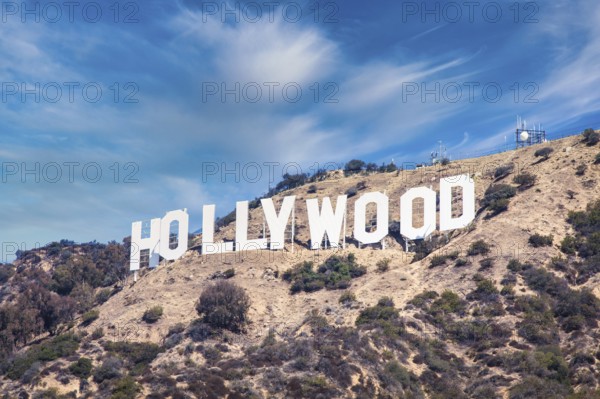 LOS ANGELES, USA - CIRCA AUGUST 2020: Hollywood sign in Los Angeles on blue sky