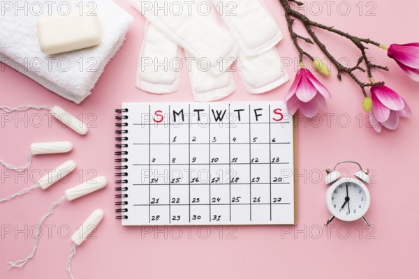 Menstrual schedule with alarm clock
