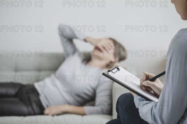 Adult woman therapy session. High resolution photo