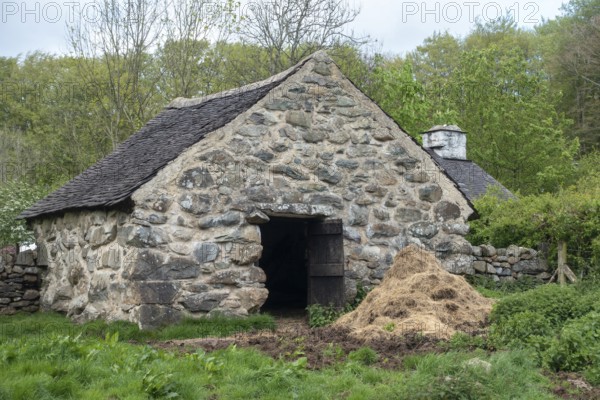 CARDIFF, UK - APRIL 27 : Stone Barn at St Fagans National Museum of History in Cardiff on April 27, 2019