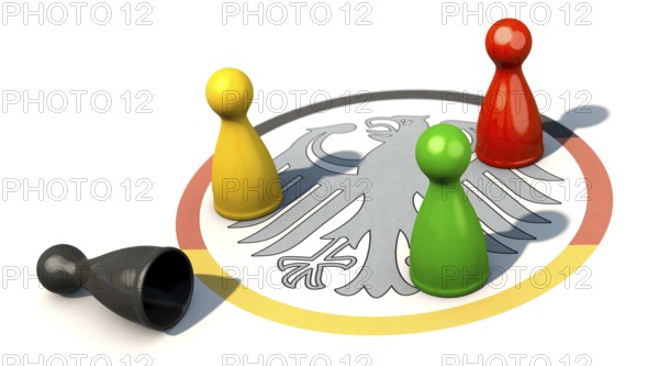 Symbolic image on the topic of forming a government between SPD, FDP and Greens