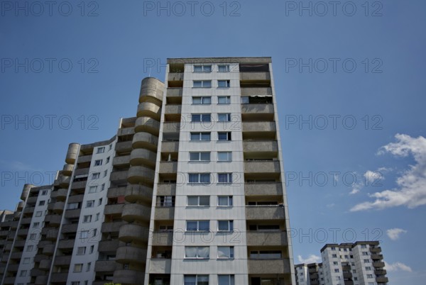 Two apartment buildings in the Gropiusstadt district of Neukölln, Berlin, Germany, Europe