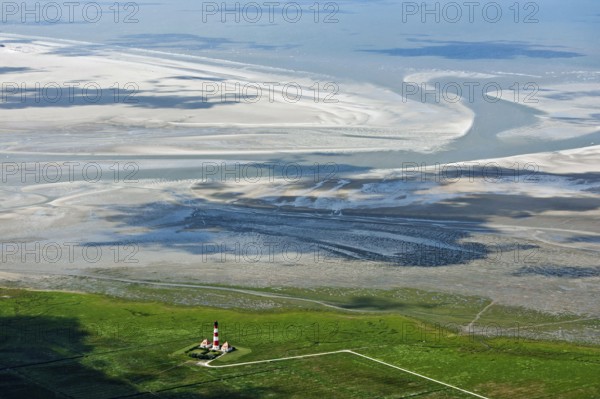 Leutturm Westerhever Sand, Wadden Sea, Eiderstedt, Schleswig-Holstein, North Sea, Germany, Europe