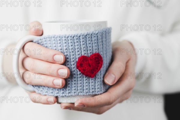 crop hands with pretty mug