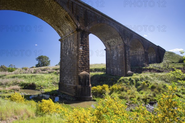 A 19th century viaduct in Malmsbury, Victoria, Australia on a clear spring day