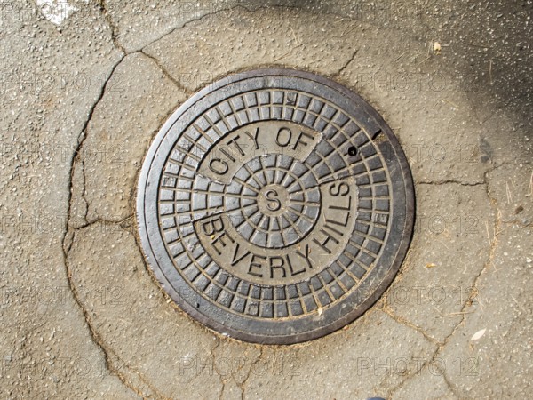 Manhole cover in Beverly Hills, CA