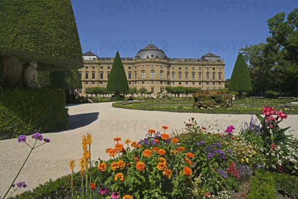 Palace Park, Fountain, Residence, Würzburg, Bavaria, Germany, Europe