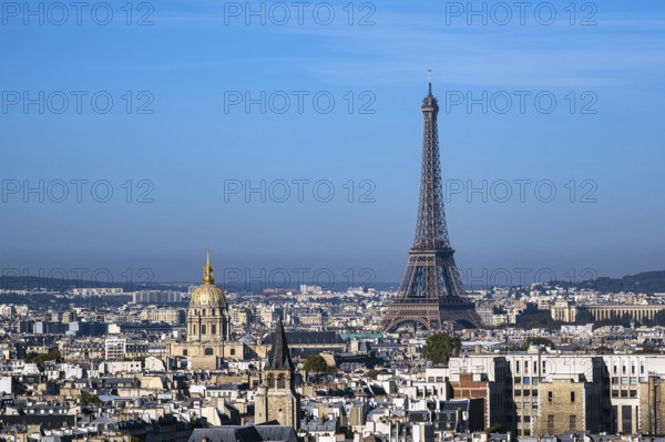 View of the Eiffel Tower in Paris, France, Europe