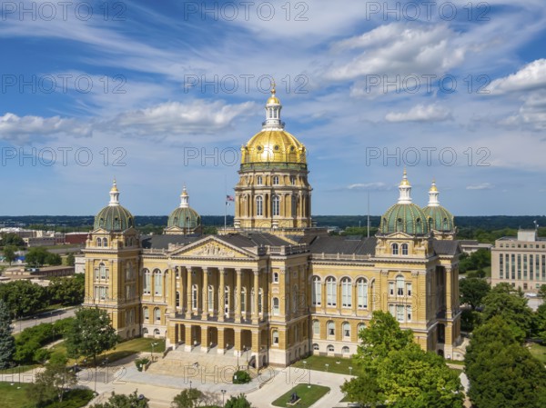 July 19, 2020, Des Moines, Iowa, USA: The Iowa State Capitol is the state capitol building of the U.S. state of Iowa. default