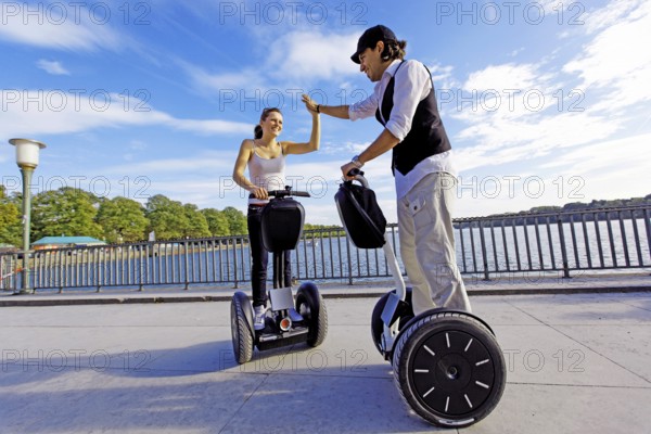 Couple meets for a Segway tour